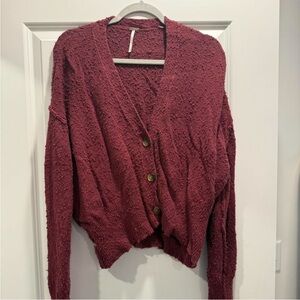 Free people Women's Burgundy Cardigan Sweater size m